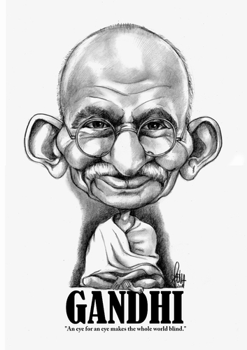 Cartoon: Mahatma Gandhi (medium) by Szena tagged mahatma,gandhi,bapu,indian