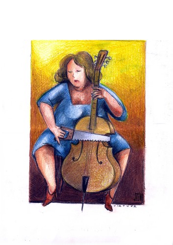 Cartoon: virtuoso (medium) by Szena tagged caricatur