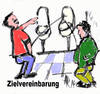 Cartoon: Zielvereinbarung (small) by reflector tagged chef,und,mitarbeiter,ziele,frustration