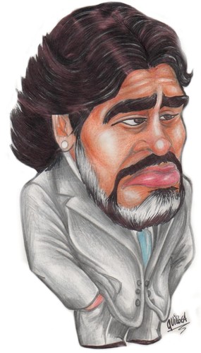 Cartoon: Maradona (medium) by rubenquiroga tagged maradona,argentina,mundial