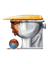 Cartoon: Trump (small) by ricearaujo tagged trump shithole