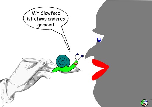 Cartoon: Slowfood (medium) by user unknown tagged diät,slowfood,schnecke