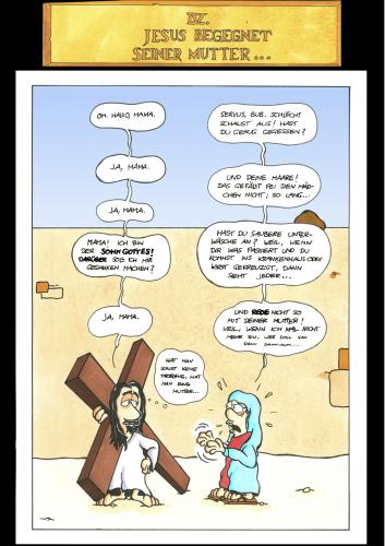 Cartoon: Passion Part 4 (medium) by Marcus Trepesch tagged religion,passion,gibson,jesus