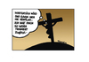 Cartoon: Jesus Not Really Fit (small) by Marcus Trepesch tagged jesus religion catholic golgotha jerusalem cartoon