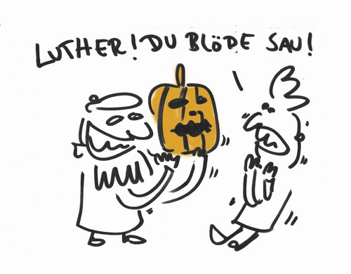 Cartoon: Happy Hallomation Day! (medium) by Ludwig tagged halloween,reformation,luther