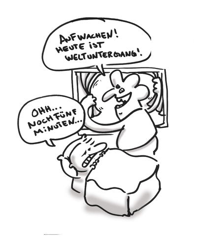 Cartoon: Herrlicher Weltuntergang heute.. (medium) by Ludwig tagged end,ende,nah,weltuntergang,maya,kalender,21,dezember