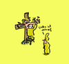 Cartoon: Links ist schief (small) by Ludwig tagged jesus,kreuz,schief,frau,mann,nagel,kreuzigung