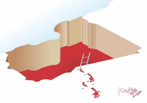 Cartoon: blood (medium) by Tonho tagged libya