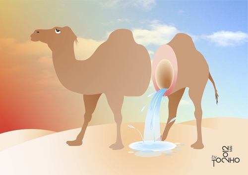 Cartoon: Camel (medium) by Tonho tagged camel,water,arroba,desert. 