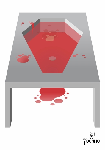 Cartoon: Table (medium) by Tonho tagged table,blood,legist