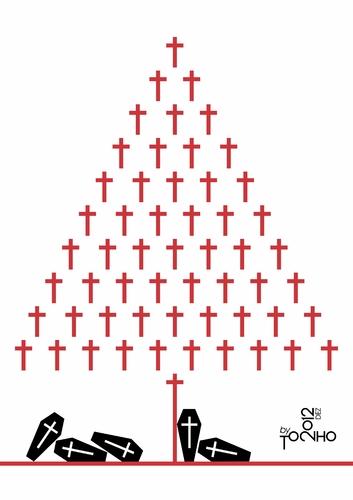 Cartoon: X-MASsacre II (medium) by Tonho tagged xmas,massacre,death