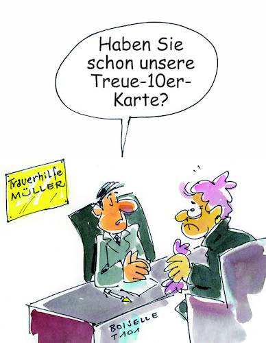 Cartoon: Trauerhilfe (medium) by Boiselle tagged steffen,boiselle,cartoon,zeichnung,humor,lustig,witzig,tot,tod,trauerhilfe,witwe