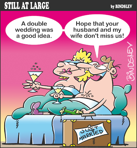 Cartoon: Still at large 71 (medium) by bindslev tagged just,married,honeymoon,honeymoons,affair,affairs,adulterer,adulterers,adultery,life,wedding,weddings,day,days,bride,brides,groom,grooms,bridegroom,bridegrooms,cheat,cheats,cheating,double,wife,swap,swaps,just,married,honeymoon,honeymoons,affair,affairs,adulterer,adulterers,adultery,sex,life,wedding,weddings,day,days,bride,brides,groom,grooms,bridegroom,bridegrooms,cheat,cheats,cheating,double,wife,swap,swaps