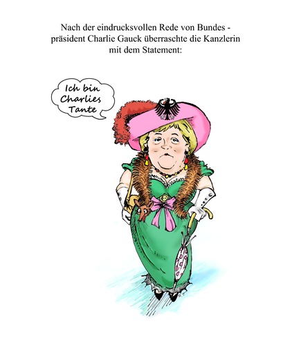 Cartoon: Charlies Tante (medium) by Simpleton tagged charlys,tante,charleys,merkel,kanzlerin,bundeskanzlerin,hebdo,charlie