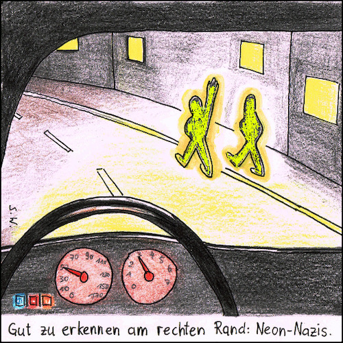 Cartoon: Neon-Nazis (medium) by Storch tagged racism