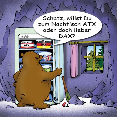 Cartoon: bärennachtisch (medium) by schuppi tagged nachtisch,bär,crash,indizes,aktien,kurs,aktienkurs,börsen,atx,dax,aktienindex,index,auswahlindex,kennziffer,abkürzung,nachtisch,bär,verlust,crash,indizes,aktien,kurs,aktienkurs,börse,kühlschrank,gefrierfach,essen,nahrung,fallen,steigen,wirtschaft