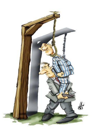 Cartoon: no title (medium) by Nikola Otas tagged gallows