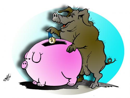 Cartoon: without words (medium) by Nikola Otas tagged pig