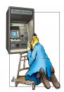 Cartoon: without words (small) by Nikola Otas tagged bank money