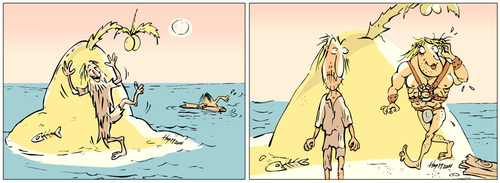 Cartoon: Gay Island (medium) by hopsy tagged shipwrecked,island,gay,sziget