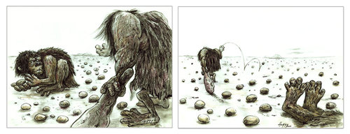Cartoon: The origin of species (medium) by hopsy tagged homo,sapiens,evolution,prehistoric,violence,crime