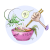 Cartoon: Chinese Food (small) by hopsy tagged temesi,food,chinese,grasshopper,soup,cartoon