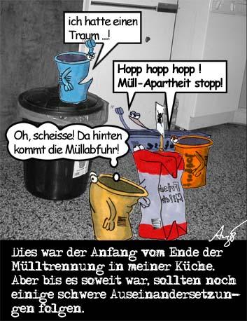 Cartoon: Muelltrennung (medium) by Anjo tagged mülltrennung,martin,luther,king,apartheit,gelber,sack,grüner,punkt