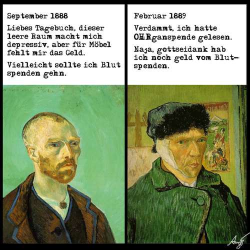 Cartoon: Ohrganspende (medium) by Anjo tagged organspende,ohr,van,gogh,vincent,transplantation,blut,blutspende,künstler,geld,organspende,ohr,van,gogh,vincent,transplantation,blut,blutspende,künstler,geld