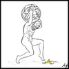 Cartoon: 2012 (small) by Anjo tagged atlas 2012 maya kalender banane ausrutschen ende ups