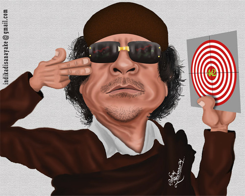 Cartoon: Muammar Gaddafi (medium) by indika dissanayake tagged gaddafi