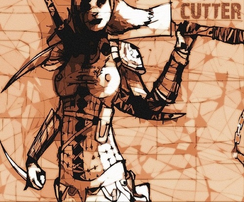 Cartoon: Cutter (medium) by mistyfields tagged woman,female,erotic,fantasy,sword,frau,aachen,illustration,erotik