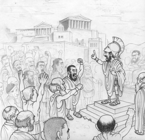 Cartoon: Periklis at Pnyka (medium) by agiov tagged periklis