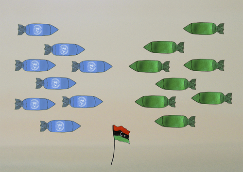 Cartoon: libye l ONU vote l intervention (medium) by No tagged onu,libye