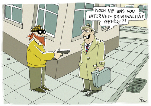 Cartoon: Internet-Kriminalität (medium) by POLO tagged internet,kriminalität,überfall