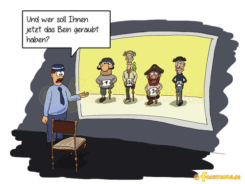 Cartoon: Gegenüberstellung (medium) by Frank Zimmermann tagged gegenüberstellung,polzist,policeman,stuhl,chair,pirat,pirate