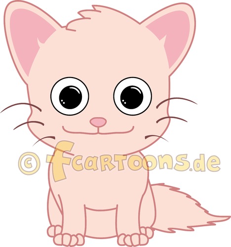 Cartoon: PINK KITTEN CAT KATZE KITTY (medium) by Frank Zimmermann tagged kitten,pink,smile,rosa,kitty,katze,cat,baby,happy,smiling
