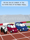 Cartoon: 100meters final (small) by Frank Zimmermann tagged 100,meters,final,metres,bear,panda,fiat,car,auto,stadion,stadium,athletics,tartan,lanes,tao,cartoon