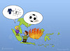 Cartoon: burning Indonesia (small) by Frank Zimmermann tagged burning,indonesia,fire,feuer,gossip,soccer,fußball,media,borneo,kalimantan,destroy,world