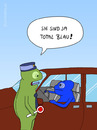 Cartoon: Chamäleon Kontrolle (small) by Frank Zimmermann tagged blau,grün,kelle,polizei,verkehrskontrolle