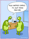 Cartoon: coffeebreak (small) by Frank Zimmermann tagged coffeebreak coffee office turtle blue coffeemachine cafe kaffee pause break employee lunch