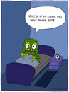 Cartoon: kleines Kind (small) by Frank Zimmermann tagged kleines kind monster bett bed wecker nacht dunkel
