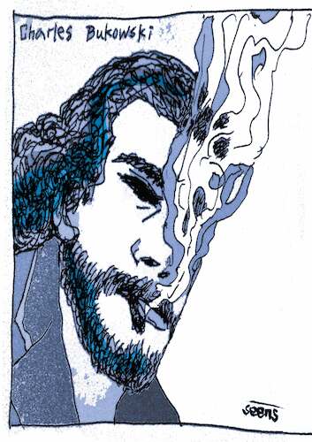 Cartoon: Charles Bukowski (medium) by sam seen tagged charles,bukowski