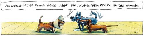 Cartoon: Akustik (medium) by OL tagged akustik,hund,dog,bark,bellen
