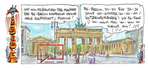 Cartoon: Cosmo Prolet (medium) by OL tagged cosmo,berlin,kampagne,be,brandenburger,tor