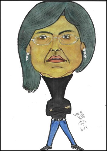 Cartoon: ANA POLITKOVSKY (medium) by AHMEDSAMIRFARID tagged ahmed,samir,farid,ahmedsamirfarid,shana,politkovsky,cartoon,caricature,famous,people,illustrator