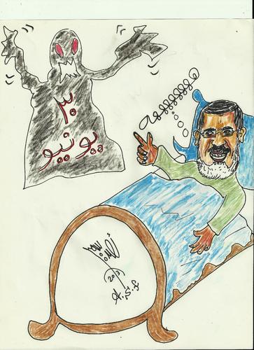 Cartoon: MORSY (medium) by AHMEDSAMIRFARID tagged ahmed,football,revolution,egypt,brazil,messi,farid,samir,morsy,morsi,cartoon,caricature