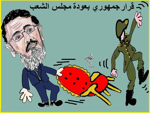 Cartoon: NEW DESITION (medium) by AHMEDSAMIRFARID tagged egypt,mursy,president,report,revolution