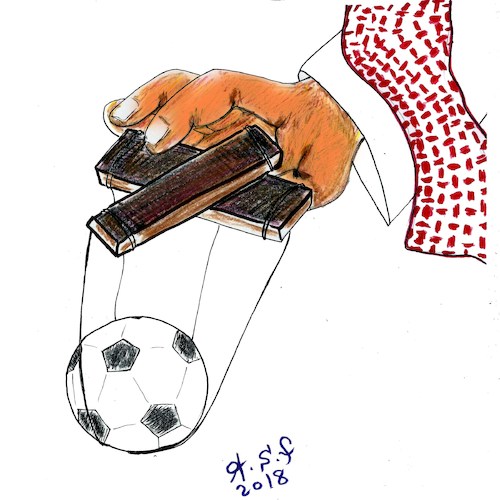 Cartoon: soccer (medium) by AHMEDSAMIRFARID tagged turki,saudia,kingdom,ahmed,samir,farid,ahmedsamirfarid,egyptair,egypt,soccer,football,ksa,worldcup