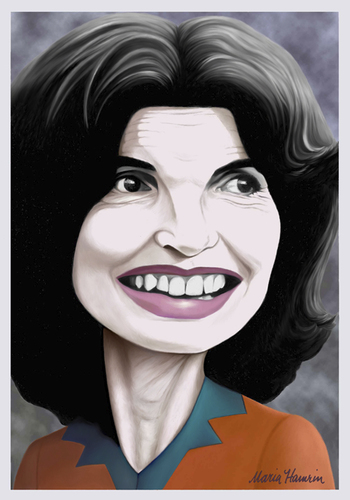 Cartoon: Jackie Kennedy Onassis. (medium) by Maria Hamrin tagged caricature,america,reservoir,fashion,elegance,grace,icon,1960s