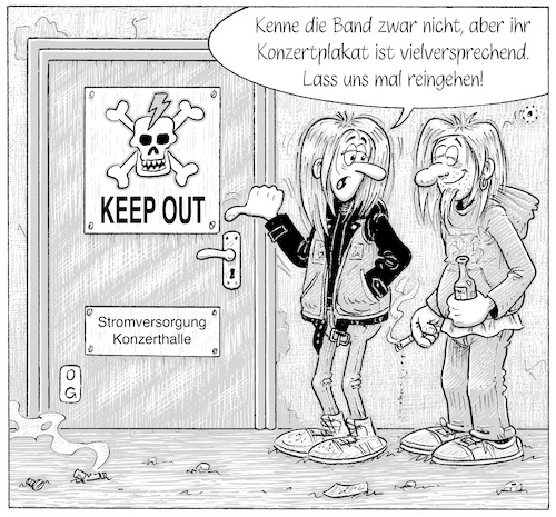 Cartoon: Keep Out (medium) by Oliver Gerke tagged gigs,konzerte
